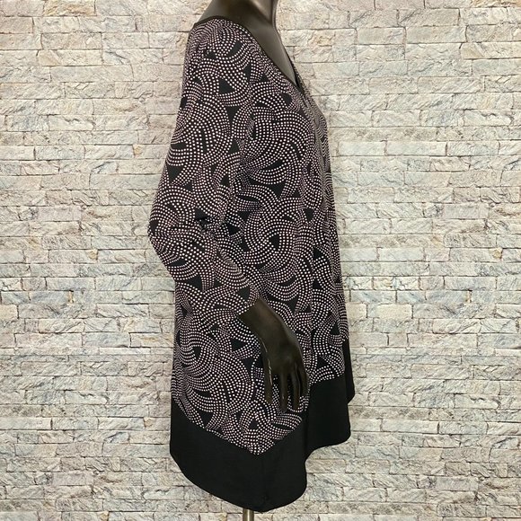 Susan Graver Tunic Style Top Asymmetrical Hem Womens Size Medium V Neckline - Picture 3 of 5